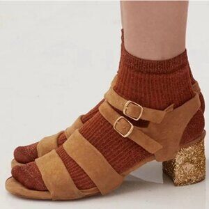 For Love & Lemons x Marais Collab Jardin Glitter Heels Size‎ 10